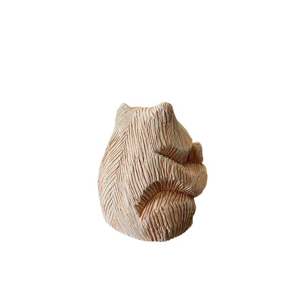 Artesania Rinconada Mama Mom or Dad Bear and Baby Bear Cub Figure Brown Uruguay - Picture 4 of 5